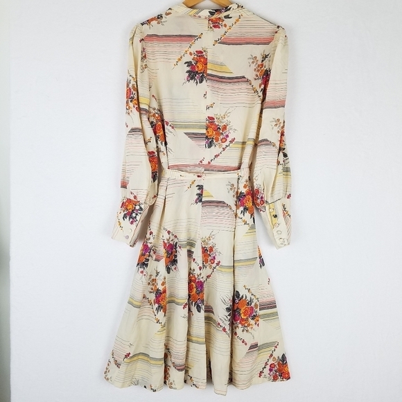 Vintage 80s Homemade Floral Farmhouse Skater Dress Medium - Picture 2 of 14